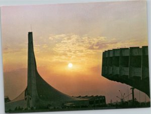 postcard Japan - Tokyo - Yoyogi National Stadium silhouette at sunset