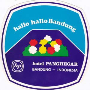 Indonesia West Java Bandung Hutel Panghegar Vintage Luggage Label sk2274