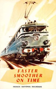 French National Railroads Electric Locomotives Ad Vintage Postcard AA34974
