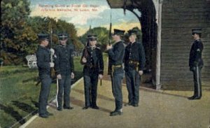 Relieving Guard at Street Car Depot, St Louis, MO, USA Railroad Train Depot U...