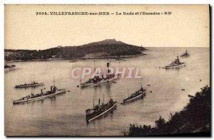 Old Postcard Villefranche sur mer The bay and the Yacht & # 39escadre