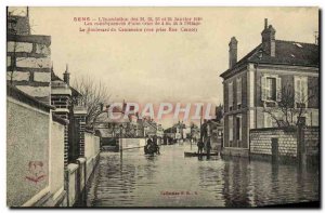 Old Postcard Sens L & # 39Inondation The Consequences of January & # 39A floo...