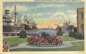 Ships Of Many National, Mobile, Alabama, AL USA Steam Ship 1949 light wear po...