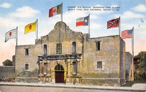 The Alamo Built Under Six Flags - San Antonio, Texas TX Postcard