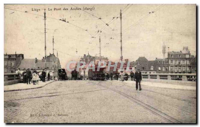 Belgium Liege Old Postcard The bridge arches (expanded)