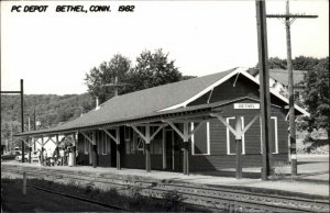 Bethel CT RR Train Depot Station 1982 Real Photo Postcard