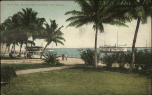 Miami FL Biscayne Bay Ships in Distance c1910 Postcard