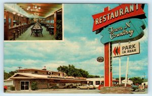 SIOUX FALLS,  SD ~ TOWN 'N COUNTRY Restaurant ~ c1960s Cars Roadside Postcard