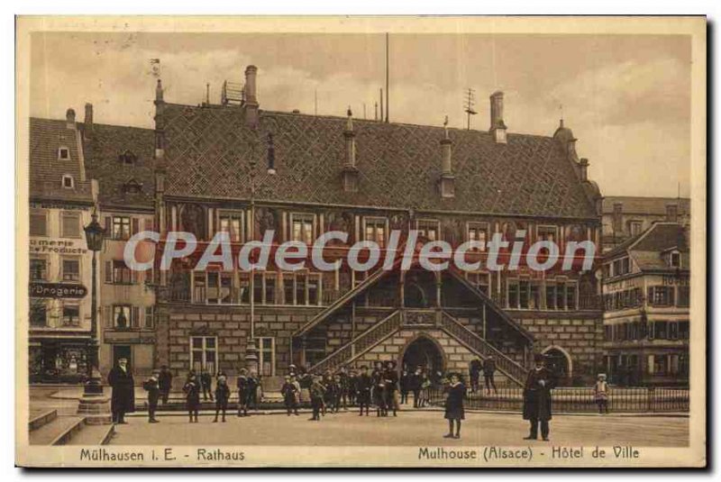 Old Postcard Mulhouse City Hall