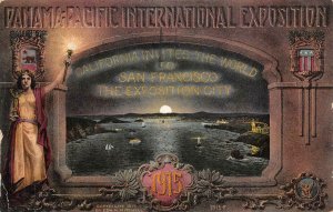 PANAMA PACIFIC EXPOSITION SAN FRANCISCO CALIFORNIA SHIPS MITCHELL POSTCARD 1912