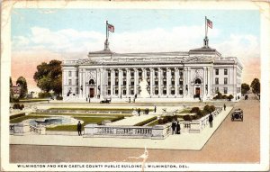 Wilmington New Castle County Building Wilmington DE Antique WB Postcard PM WOB 