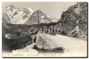Old Postcard Dauphine Route du Lautaret Glacier Man