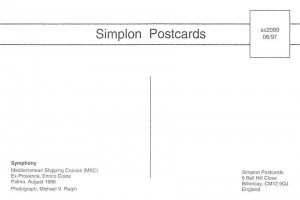 M V Symphony Aug ,1996 Mediterranean Shipping Cruises Ship 