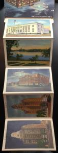 Unused Linen Souvenir Folder w/9 Double sided pics Rochester MN LB