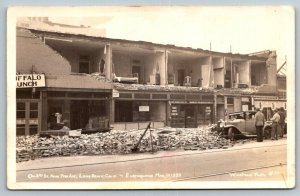 RPPC  Long Beach  Earthquake  3rd St. Near Pine Ave.  California  Postcard
