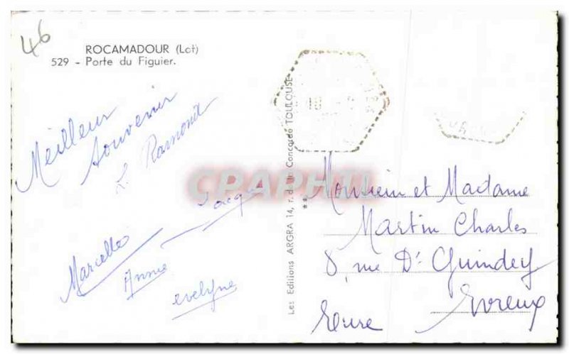 Postcard Modern Rocamadour Gate Fig Tree