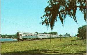 postcard Amtrak train The Champion - Seaboard Coast Line RR at Lake Alfred FL