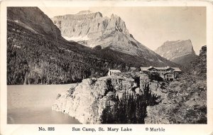 J55/ Glacier National Park Montana RPPC Postcard c1940s Sun Camp St Marys 339