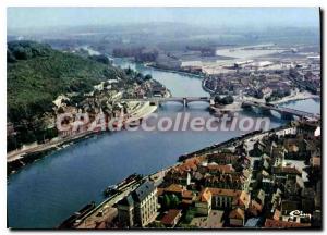 Modern Postcard Montereau General Aerial view confluence of the Yonne and Seine