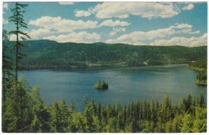 Canim Lake, British Columbia, Vintage Chrome Aerial View Postcard