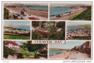RP; Hand-colored, Seven views of COLWYN BAY, Conwy County Borough, Wales, Uni...