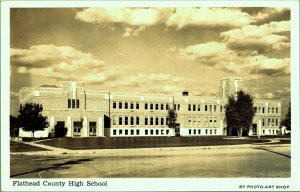 RPPC Flathead County High School Kalispell Montana Real Photo Postcard DOPS