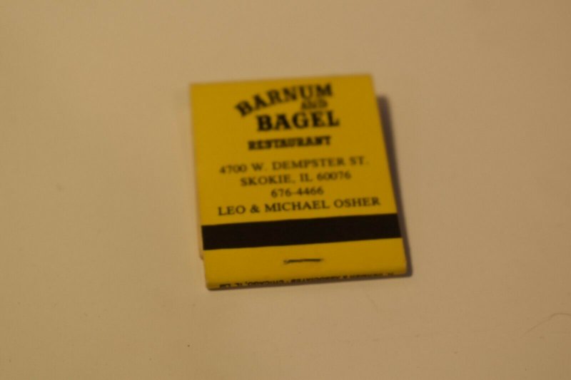 Barnum and Bagel Restaurant Skokie Illinois 20 Strike Matchbook