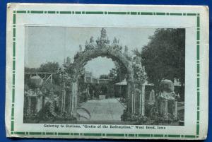 West Bend Iowa ia Grotto of the Redemption Scenes on the trip postcard folder