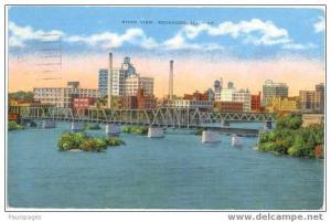 River View of Rockford, Illinois, IL, Linen