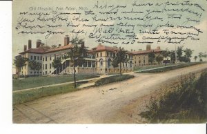 POSTCARD OLD HOSPITAL ANN ARBOR MICHIGAN