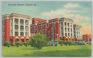 Augusta Georgia~University Hospital~1940s Linen Postcard