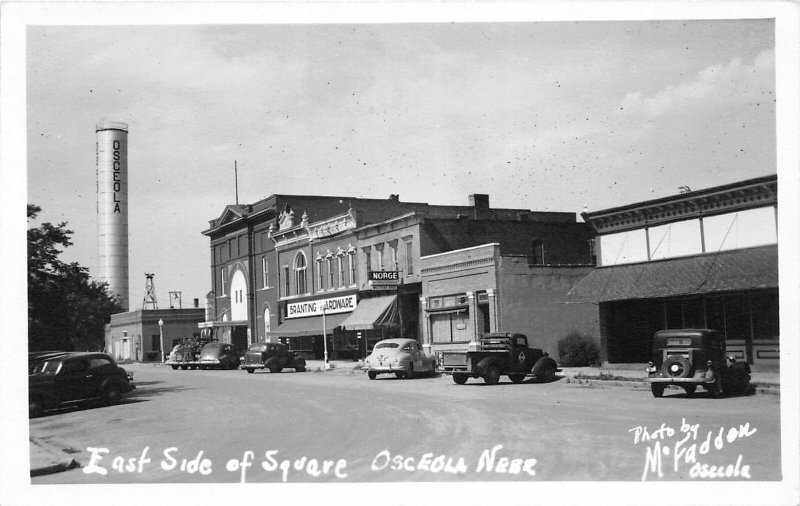 G38/ Osceola Nebraska RPPC Postcard c1940s East Side Square Hardware Store