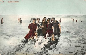 USA BEACH GIRL HAPPY BATHERS OAKLAND CALIFORNIA POSTCARD 1908