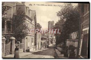 Old Postcard Villers Sur Mer Street Pigory