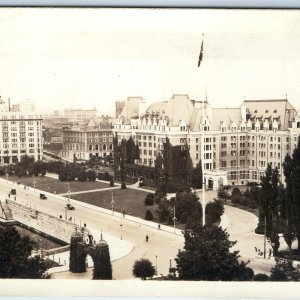 c1930s Victoria, BC RPPC Canada Fairmont Empress Hotel Birds Eye Real Photo A141