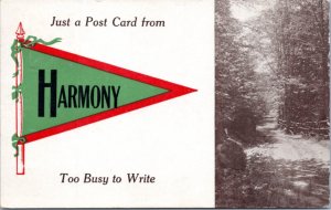 Postcard Pennant ME Harmony Just a post card Too busy to write