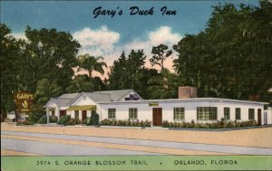 Orlando Florida FL Gary's Duck Inn Vintage Postcard