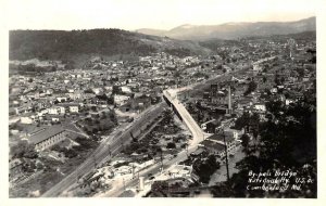 RPPC, Cumberland MD Maryland  CITY & BY-PASS BRIDGE~National Hwy 40  Postcard