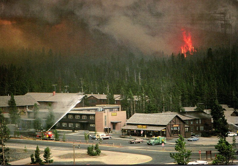 Yellowstone National Park 1988 North Fork Fire Old Faithful