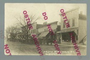 Gladbrook IOWA RPPC 1914 MAIN STREET nr Marshalltown Reinbeck Traer Garwin #4