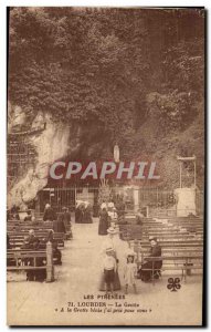Old Postcard Lourdes cave