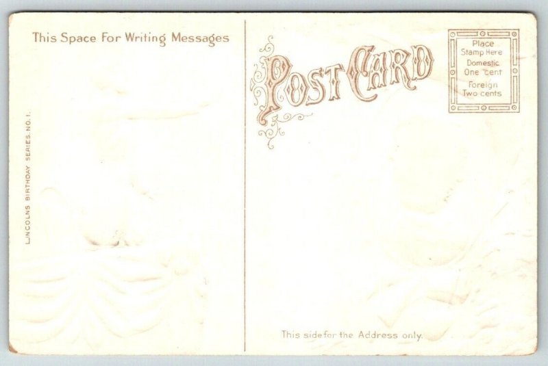 1909  Patriotic  Abraham Lincoln Centennial Souvenir    Postcard