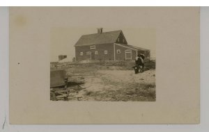 Barn & Cow   RPPC