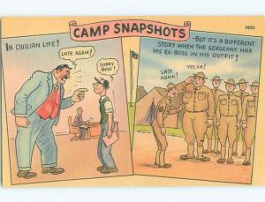 Unused Pre-Linen comic military ROLE REVERSAL - BOSS BECOMES SUBORDINATE k3419