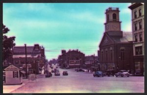 New Hampshire NASHUA Main Street looking South1940s cars Store Fronts Signs - C
