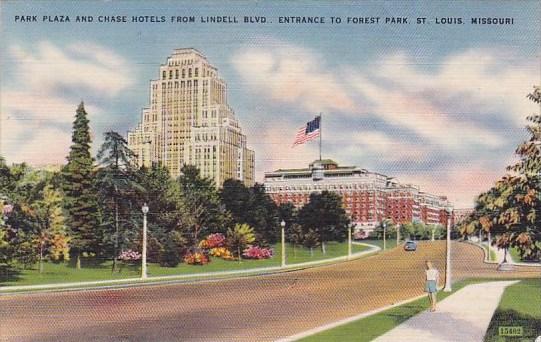 Missouri Saint Louis Park Plaza And Chase Hotels From Lindell Boulevard Entra...