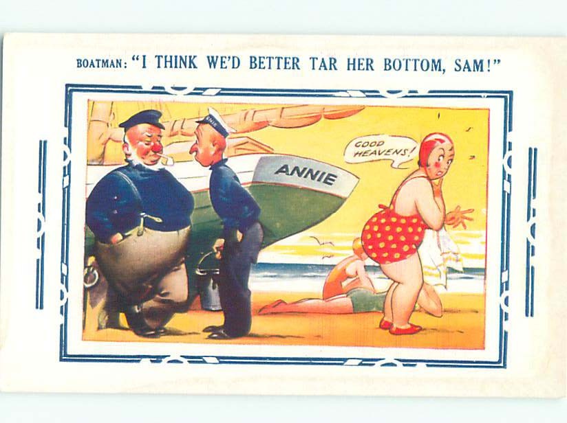 Bamforth Risque Woman At Beach Is Shocked By Sailor Talk Ab Topics Risque Women