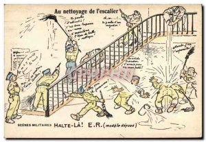 Old Postcard Militaria the cleaning of & # 39escalier