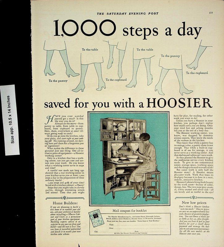 1926 Cabinet Hoosier Women Stockings Vintage Print Ad 4447