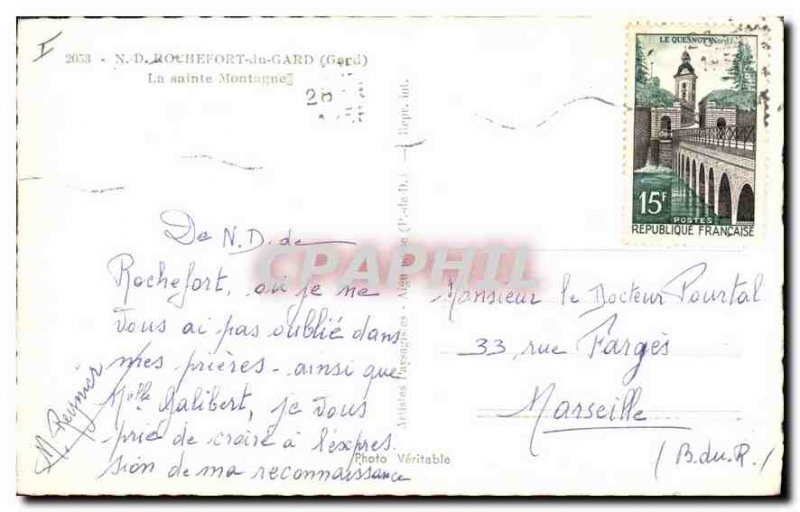 Old Postcard N D Rochefort du Gard Gard Ste Mountain